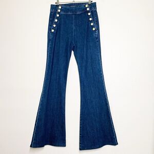 Ramy Brook Denim Flare Jeans with White Accents